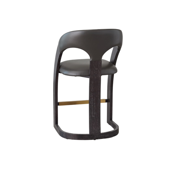 Recurve Leather Counter Stool