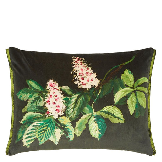 Olive Floral Reversible Pillow
