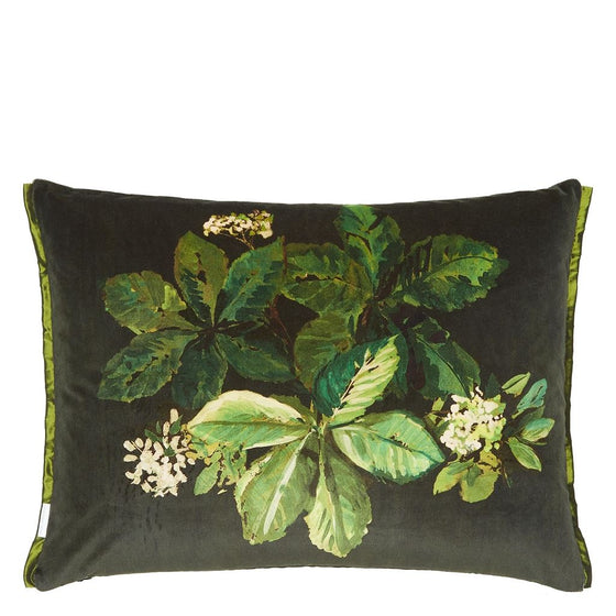 Olive Floral Reversible Pillow