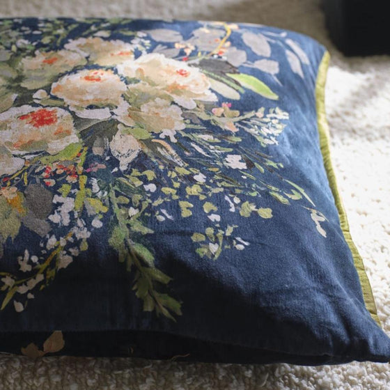 Noir Floral  Reversible Pillow