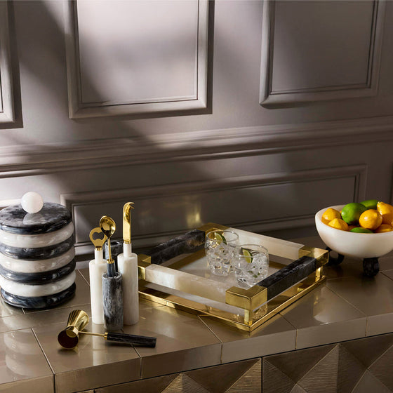 Como Black & White Barware Set