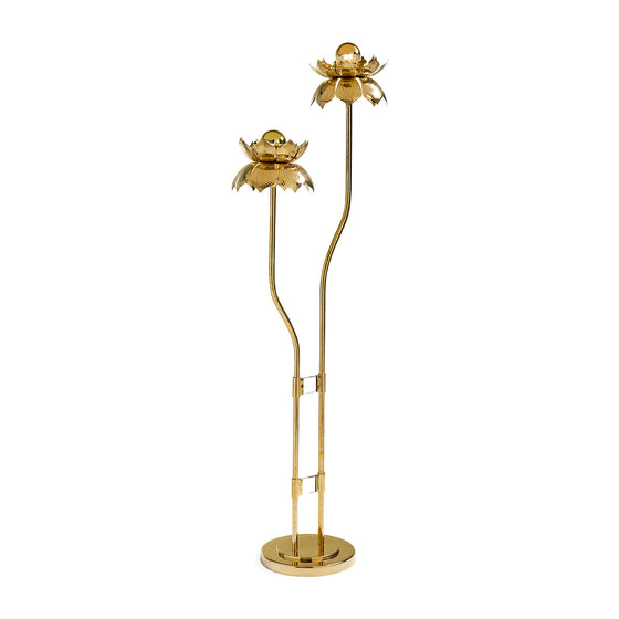 Brass Floral Floor Lamp