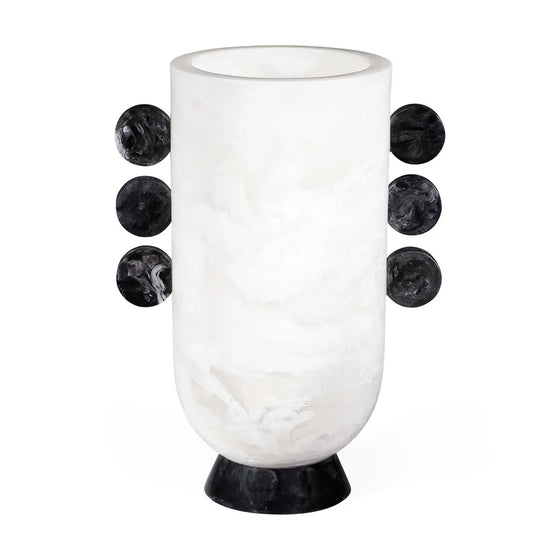 Mustique Black & White Disc Urn