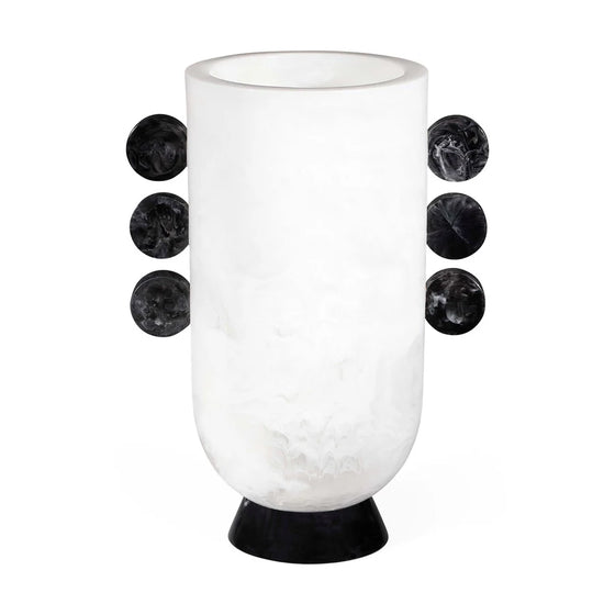 Mustique Black & White Disc Urn