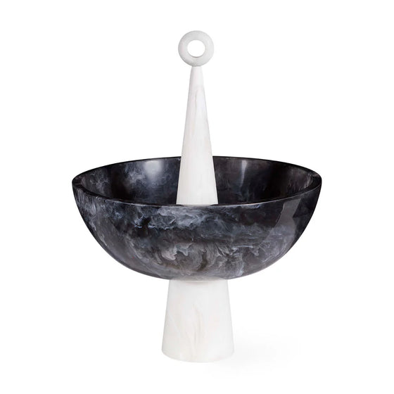 Mustique Black & White Finial Bowl