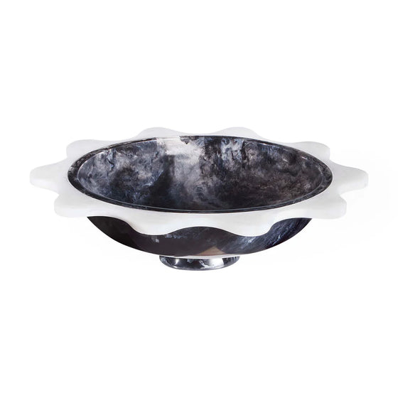 Mustique Black & White Ripple Bowl