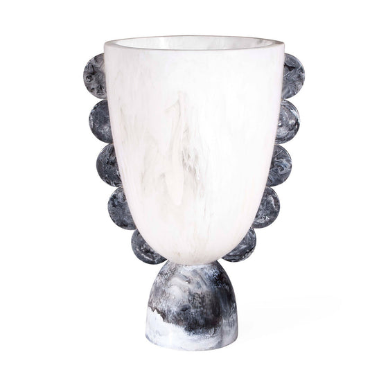 Mustique Black  & White Scalloped Urn