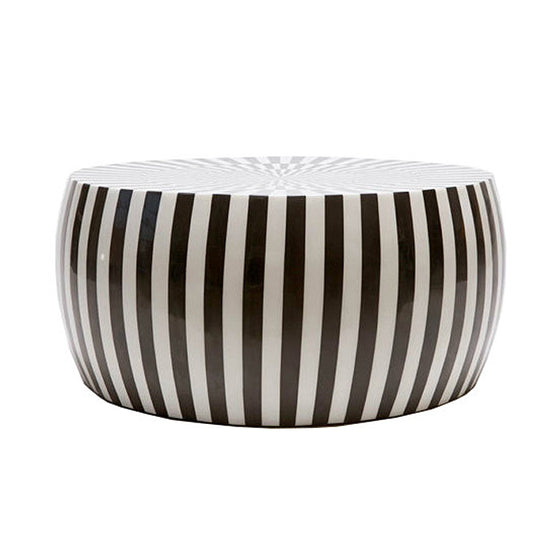 B&W Striped Coffee Table - Black Rooster Decor