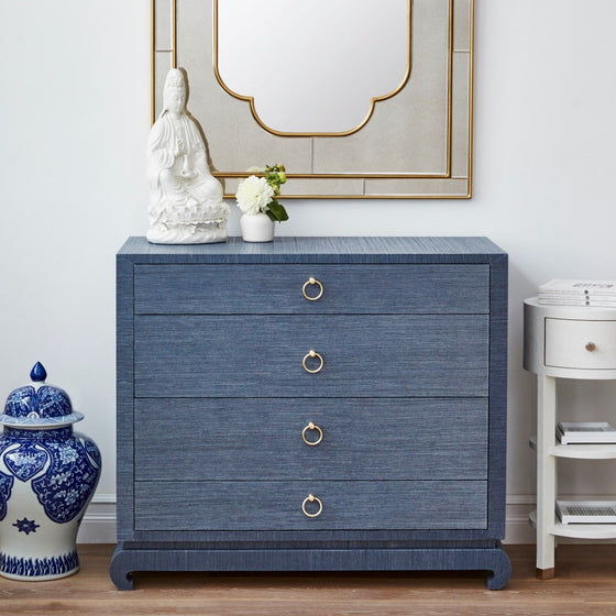 Lacquered Navy Grasscloth Dresser Black Rooster Decor Lacquered Navy Grasscloth Dresser Black Rooster Decor